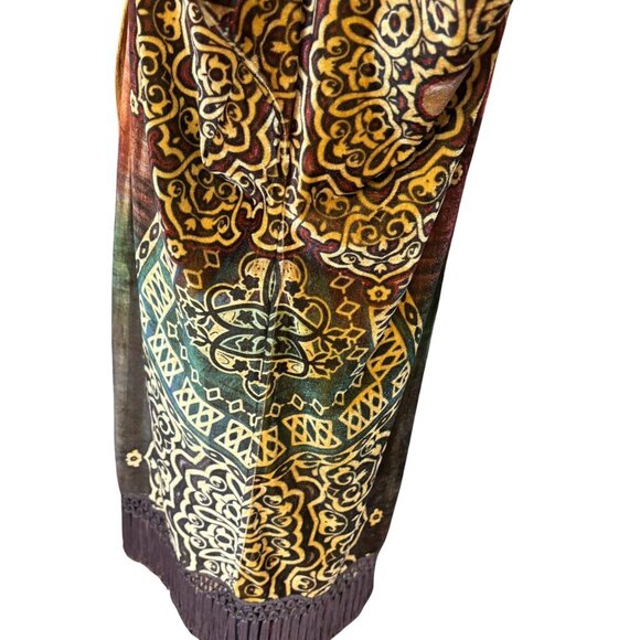 Oneworld Velvet Kimono With Fringe - Picture 5 of 6